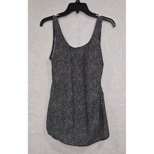 Shore Shapes Black White Dotted Tankini Swimsuit Flounce Skirt Women Size 16